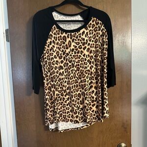 Torrid Animal Print 3/4 Sleeve Shirt